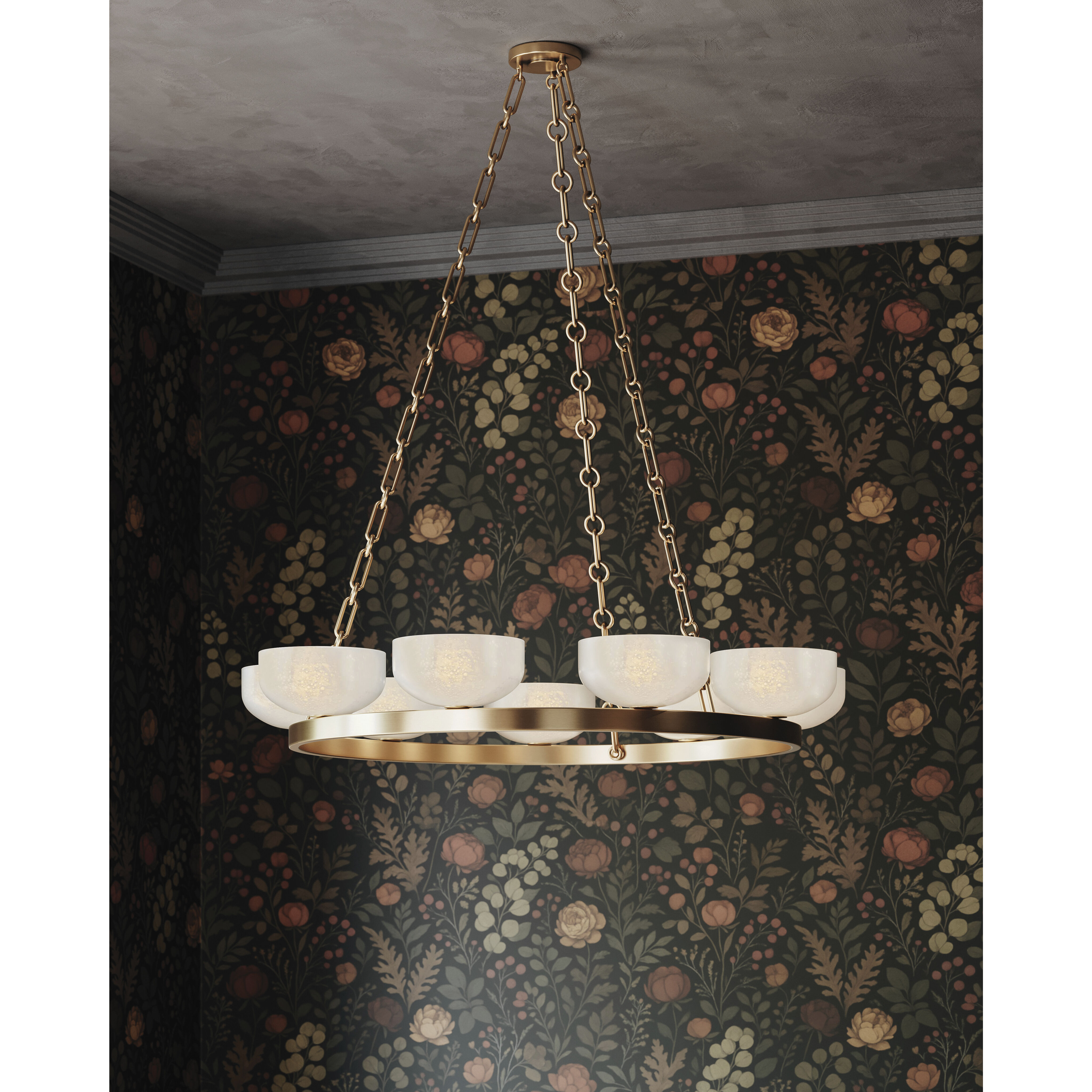 Caelum 9 Light 44.5 inch Patina Brass Chandelier Ceiling Light